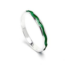 Handmade Sterling Silver Bangle, with contrasting, hand enamelled interior - Limited Edition