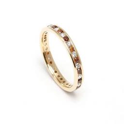 18ct Yellow Gold full Eternity ring featuring channel set chocolate and white diamonds.