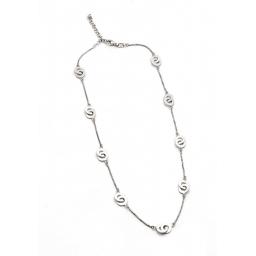 Sterling Silver Necklace, featuring flat, interlinked circles.