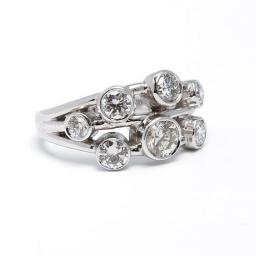 Hand Made Platinum ring, featuring 7 Diamonds, totalling 2.1 carats.