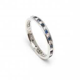 18ct White or Yellow Gold Full Eternity Ring with White and Chocolate Diamonds