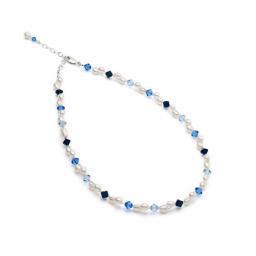Hand made, Fresh Water Pearl and Swarovski Crystal Necklace