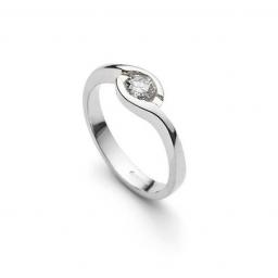 Platinum and Diamond Solitaire. 1/3 carat diamond (Si G-H) in a contemporary setting which 'hugs' the stone.