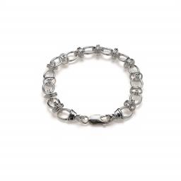 Sterling Silver Oval Link (Hugs and Kisses) Bracelet