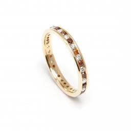 18ct White or Yellow Gold Full Eternity Ring with White and Chocolate Diamonds