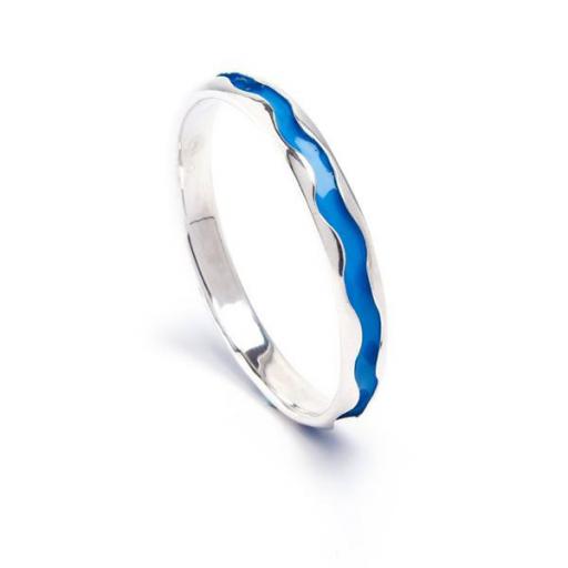 Handmade Sterling Silver Bangle, with contrasting, hand enamelled interior - Limited Edition