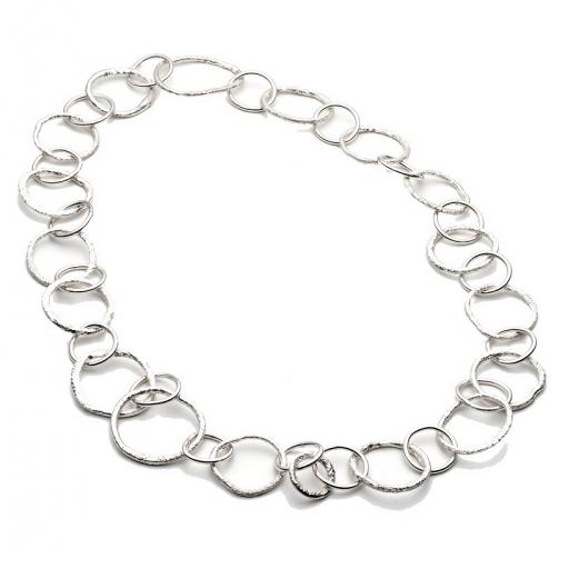 MADE TO ORDER: Unique Sterling Silver Reticulated irregular link Necklace