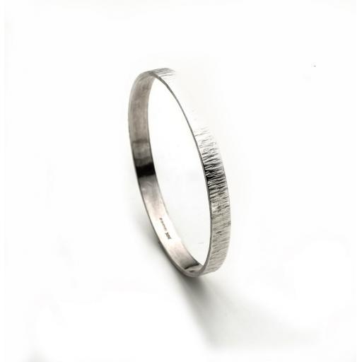Hand made Sterling Silver Bark Textured Bangle