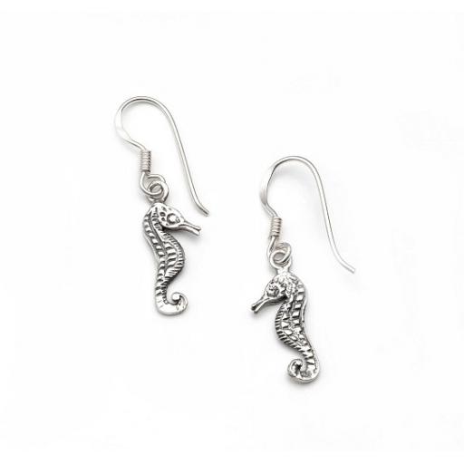 Sterling Silver Seahorse Drop Earrings