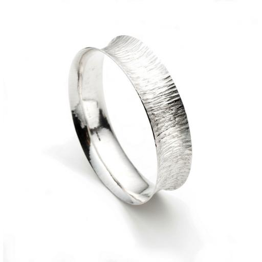 Sterling Silver Concave Bangle